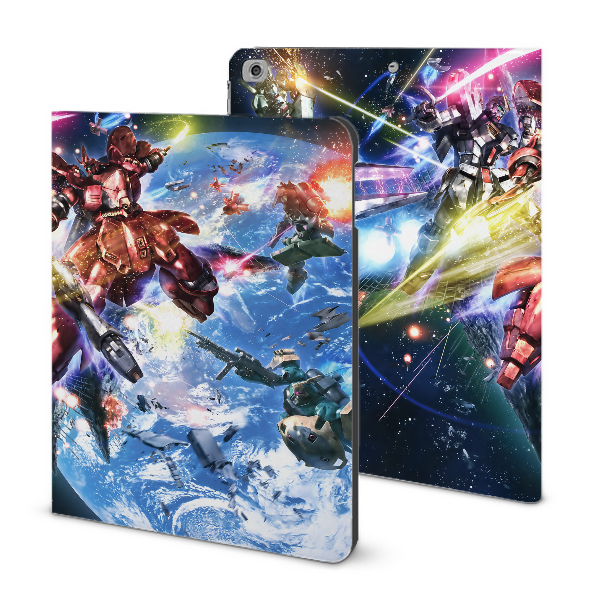 （画像用） 機動戦士ガンダム Mobile Suit Gundam IPad ケース ブック型 PUレザー TPU 耐衝撃 軽量 薄型 ペン収納なし 全面保護 IPad 各モデル対応